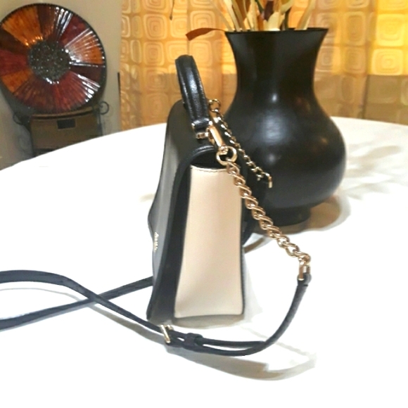 NWOT Kate Spade Patterson Drive medium Maisie crossbody satchel in cement/black - Picture 2 of 14